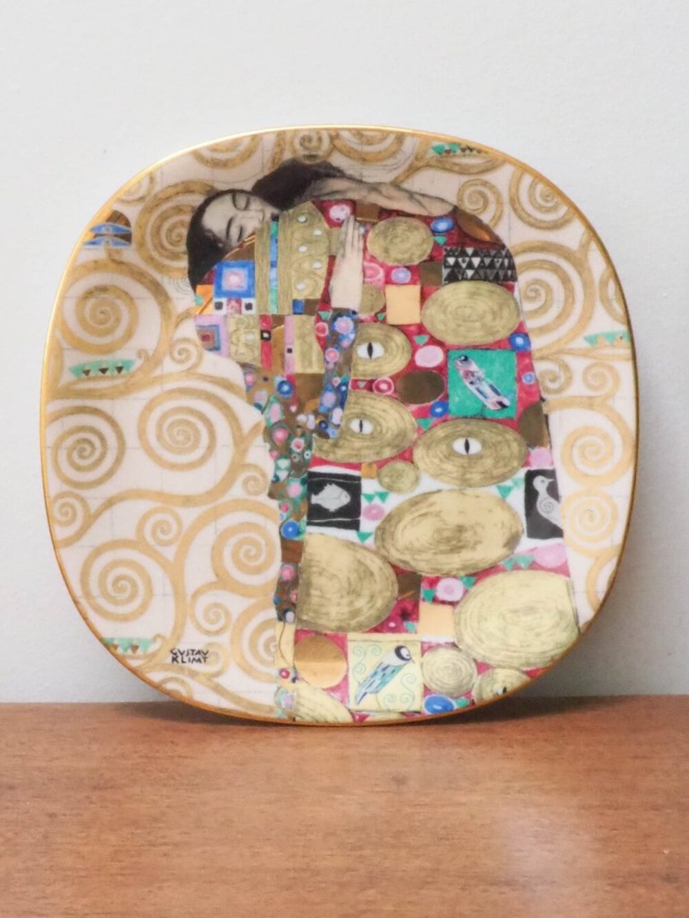 GUSTAV KLIMT Plate - Fantastic Masterpieces Die Erfullung 1991 Lilien Porzellan